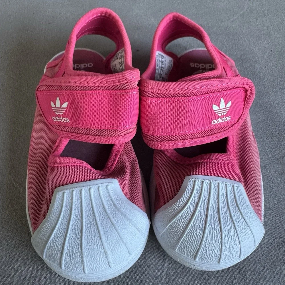 Size 6.5c - TODDLER ADIDAS ORIGINALS SUPERSTAR 360 SANDAL I SHOCK PINK WHT